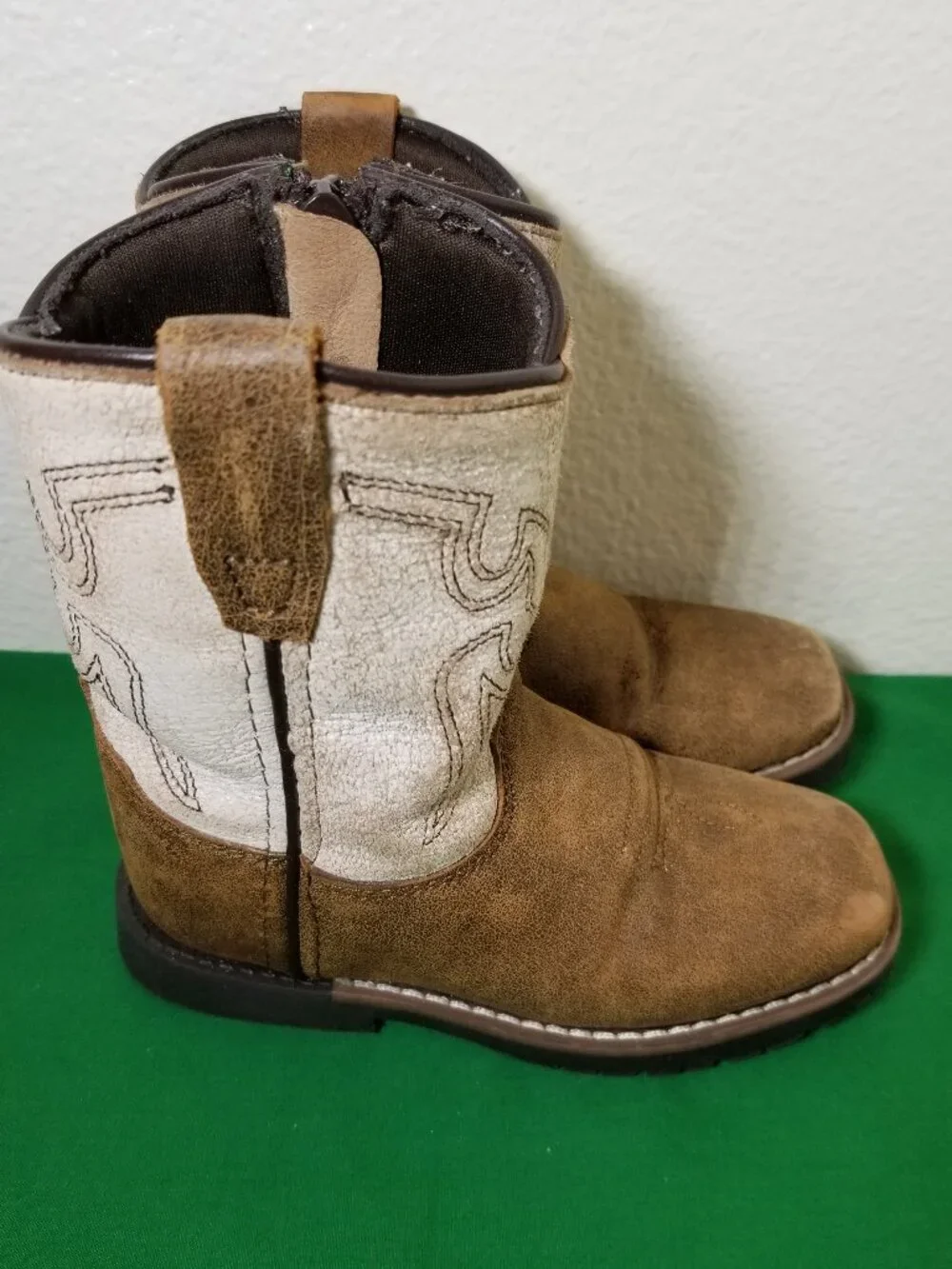 Cody James Cowboy Brown Boots Toddler Size 8D Style 43109T Side Zipper